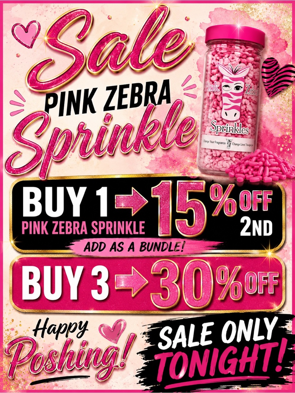 Pink Zebra Pink Sprinkle Jar - Bright Pink